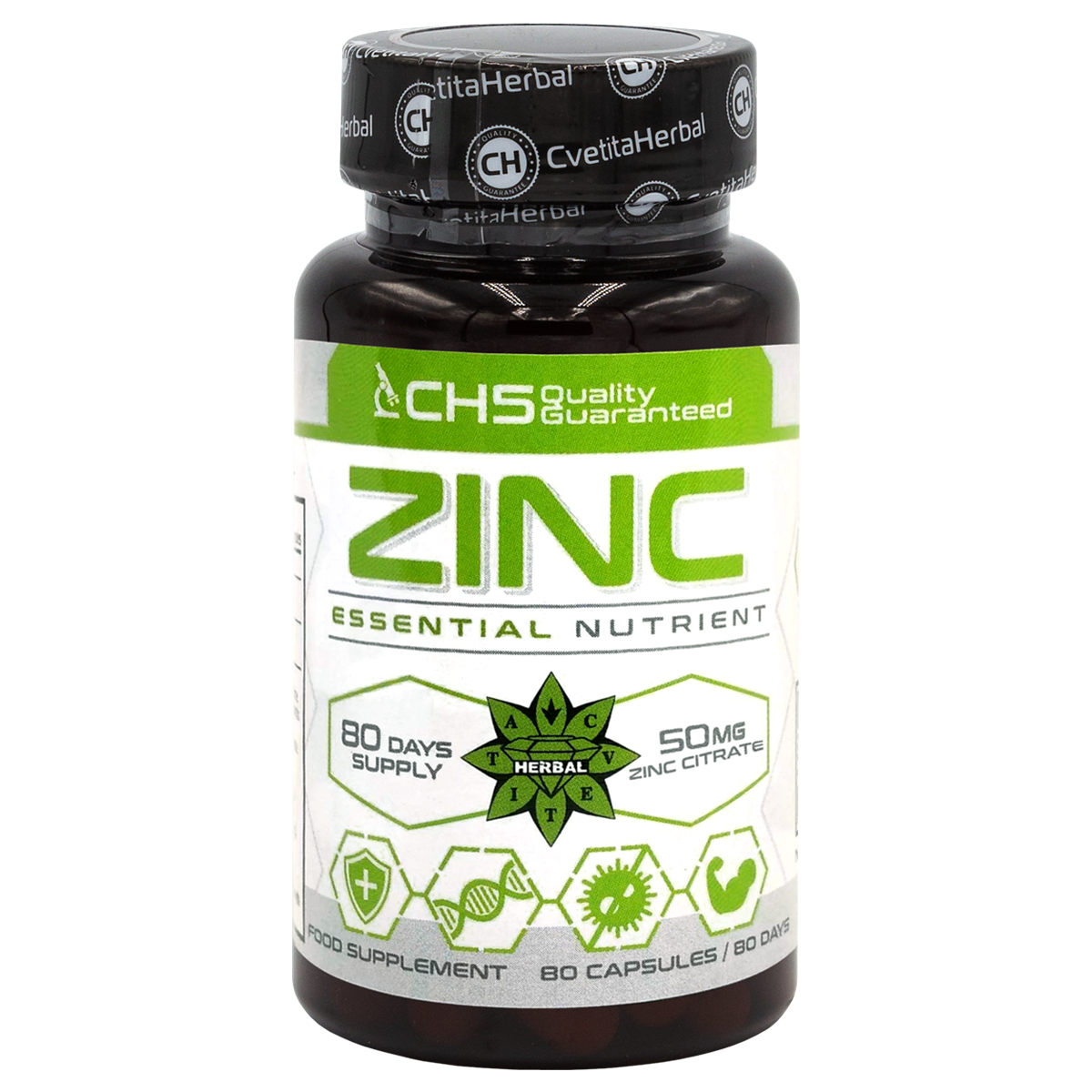 Zinc Citrate - Zinc (80 κάψουλες x 50 mg)