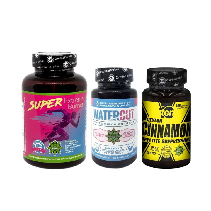 ΠΑΚΕΤΟ COMBO ΚΑΥΣΗΣ ΛΙΠΟΥΣ: Super Extreme Burner + Water Cut + 10/ten Ceylon Cinnamon