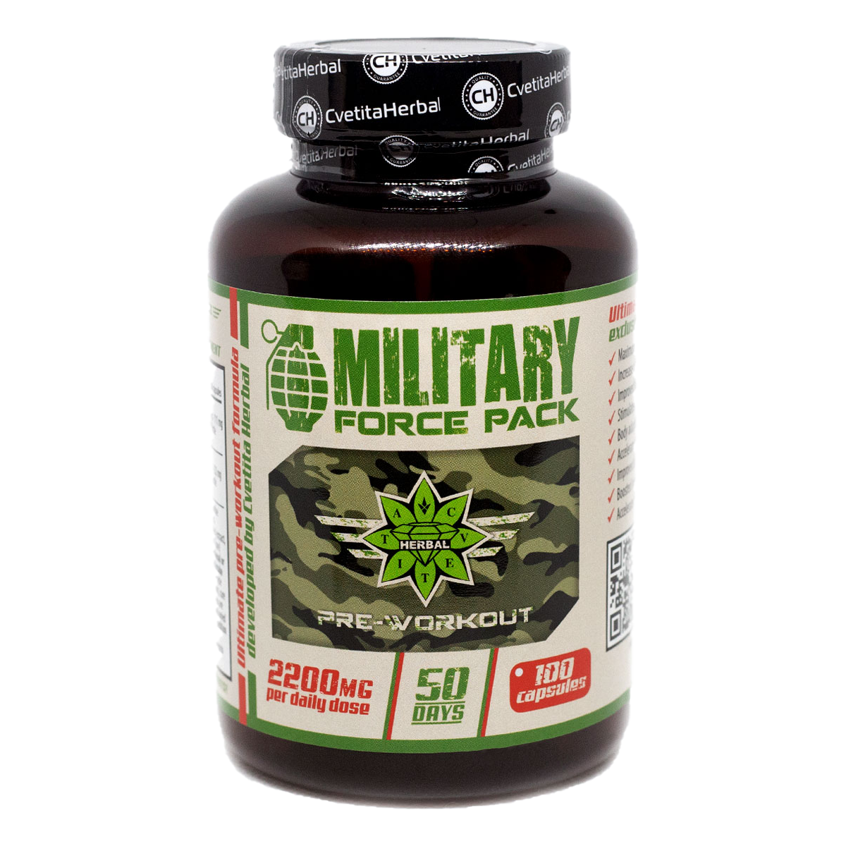 Βότανα και Αμινοξέα - Military Force Pack (100 κάψουλες x 1100 mg)