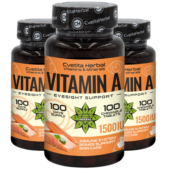 Βιταμίνη Α - Μασώμενη (100 δισκία 1500 IU)