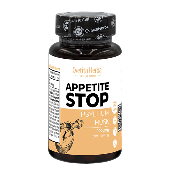 Ξύδι Μήλου "Λευκό Πλαντάγκο (Psyllium)" - Appetite Stop (30 κάψουλες x 1000 mg)