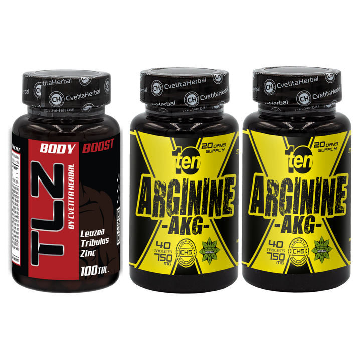 ΠΑΚΕΤΟ COMBO: TLZ (Tribulus, Leuzea, Zinc) + TEN Arginine 40 δισκία