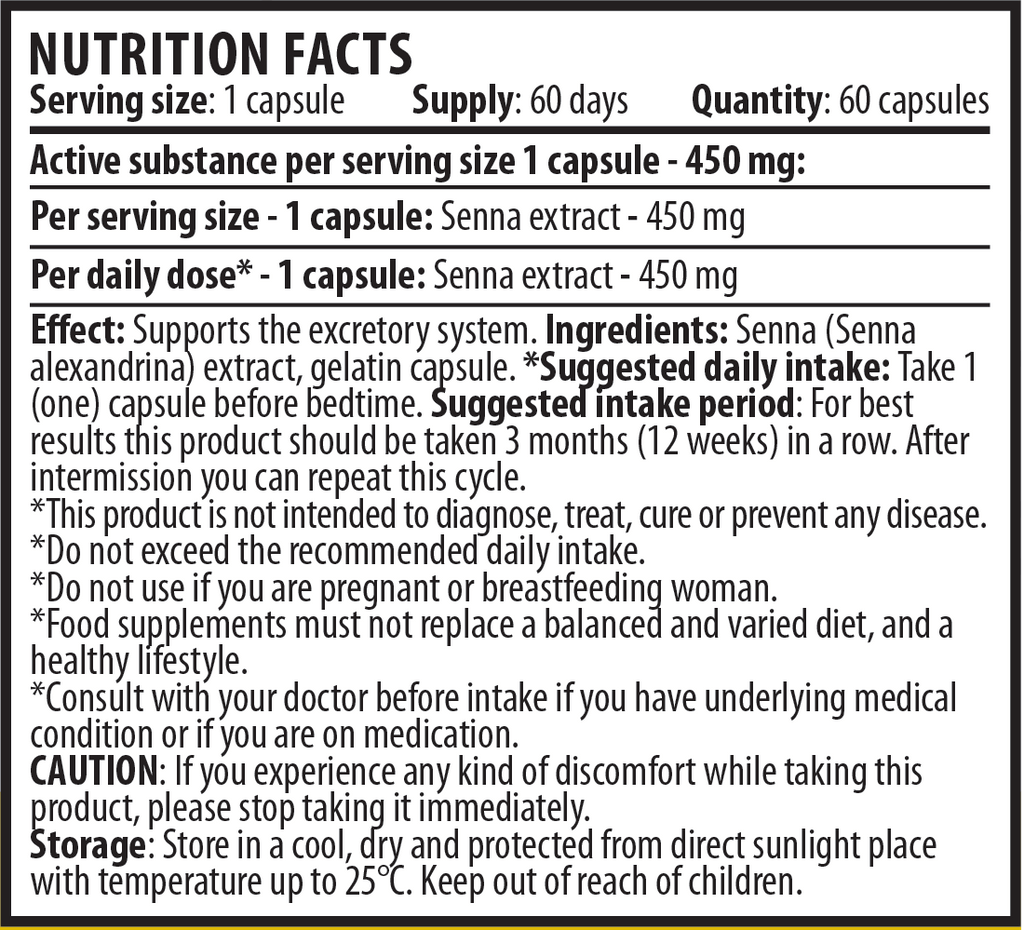 Εκχύλισμα Σέννας (60 κάψουλες x 450 mg)