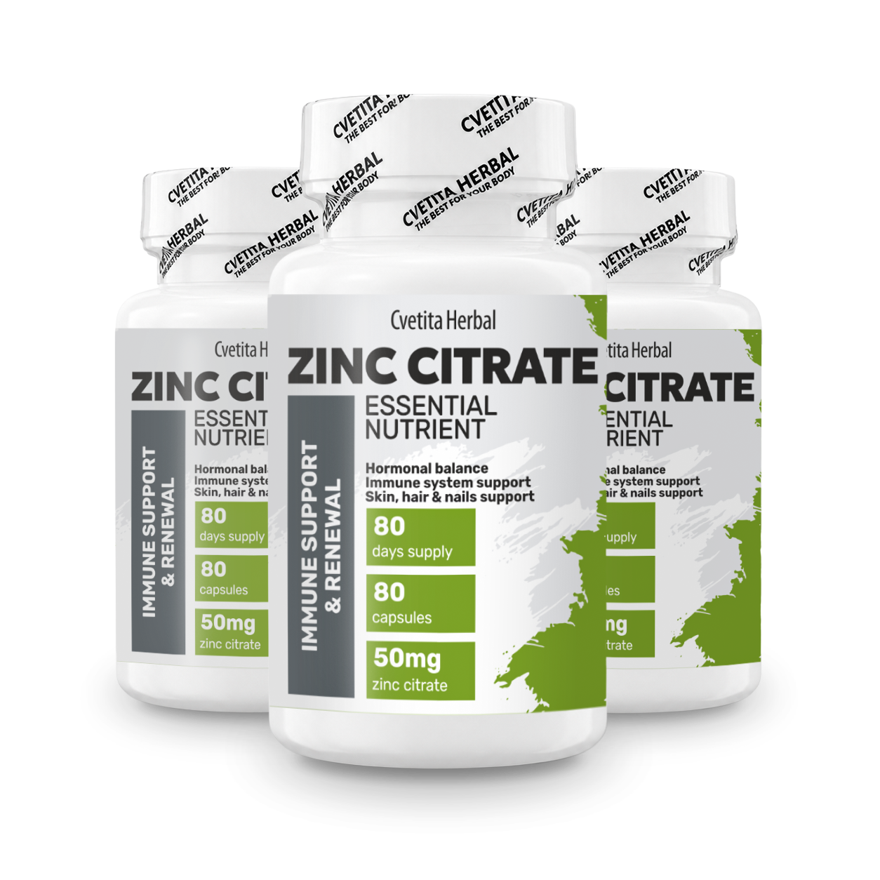 Zinc Citrate - Zinc (80 κάψουλες x 50 mg)