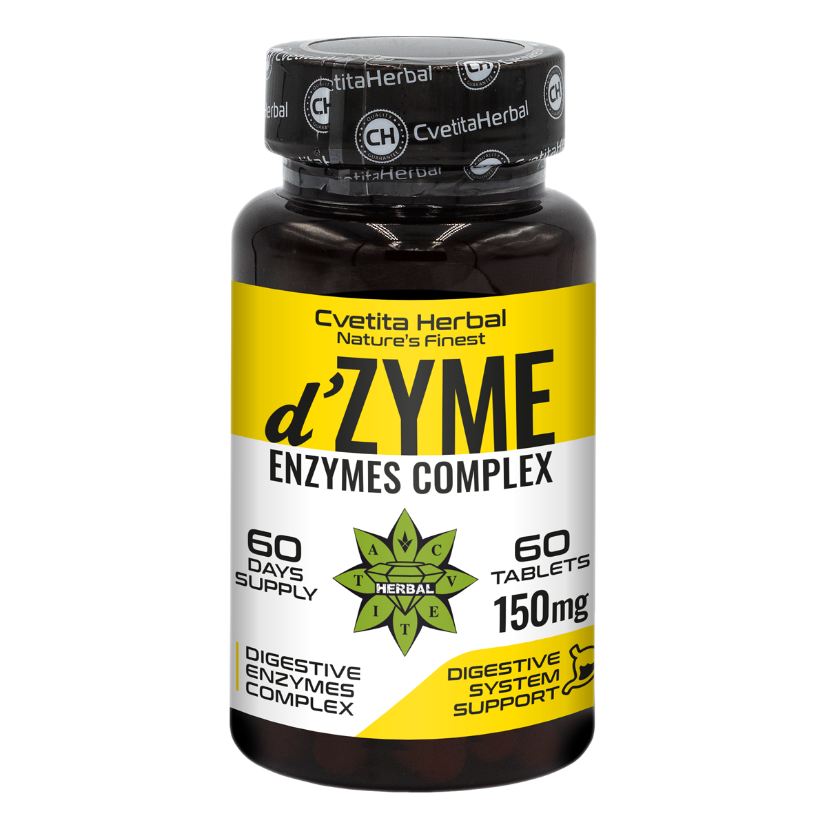 Σύνθετο Πολλαπλών Ενζύμων d'Zyme - d'Zyme (60 ταμπλέτες x 150 mg)
