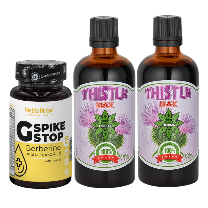 ΥΓΕΙΑ ΗΠΑΤΟΣ: G SPIKE STOP 60 δισκία + THISTLE MAX 100ml.
