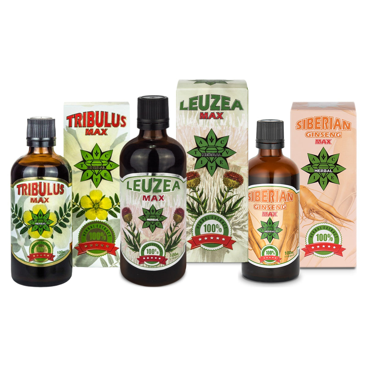 Leuzea Max, Tribulus Max και Σιβηρικό Τζίνσενγκ – υγρά εκχυλίσματα 100 ml