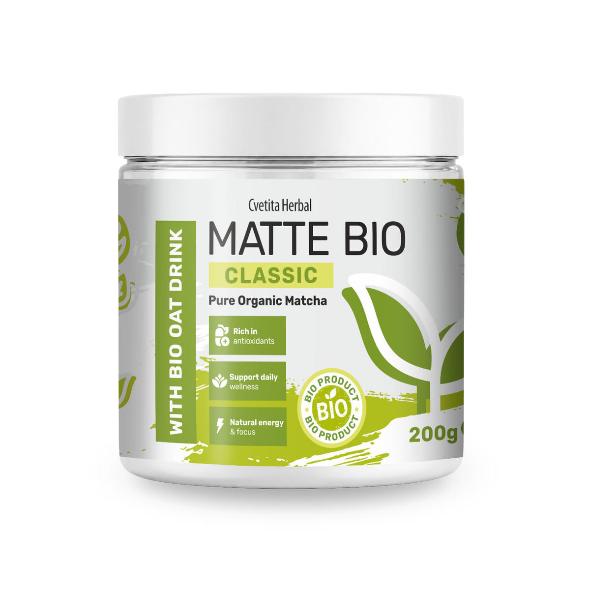 Matte Bio Classic - βιολογική σκόνη matcha 200 g από την Cvetita Herbal