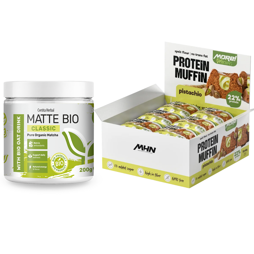 Matte Bio Classic και πρωτεϊνικά muffin φιστικιού MHN - πακέτο combo