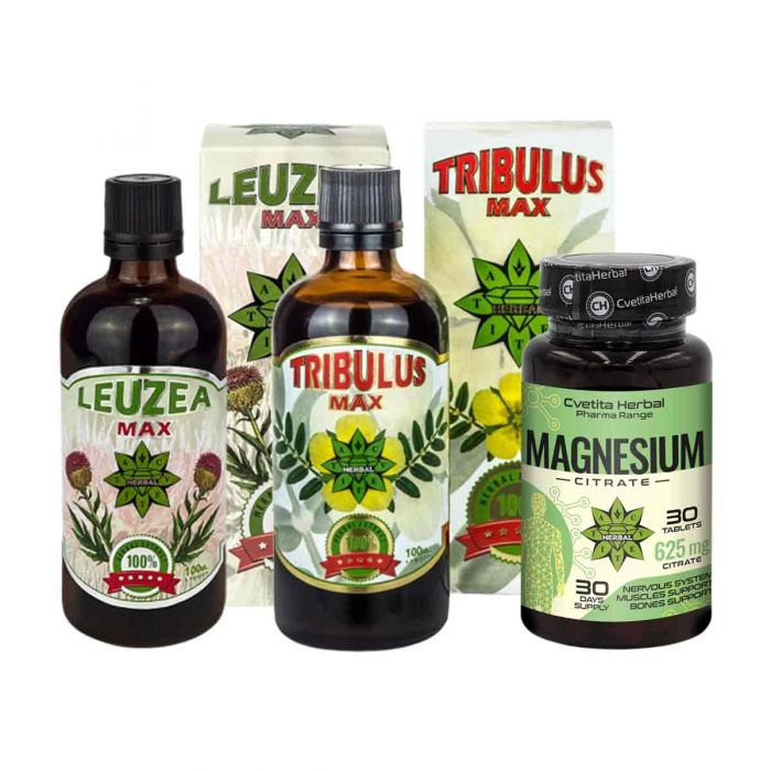 COMBO ΠΑΚΕΤΟ: Leuzea Max + Tribulus Max + Μαγνήσιο (30 δισκία)